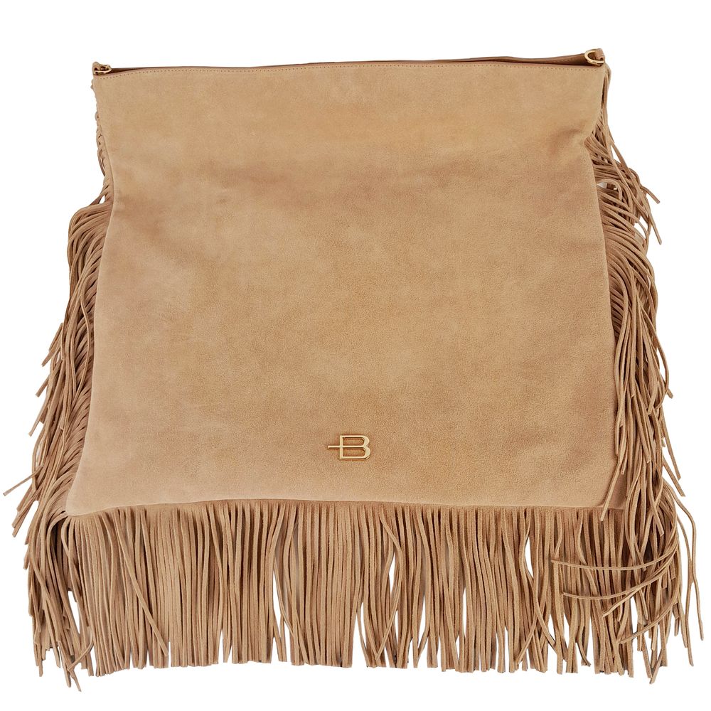 Baldinini Trend Beige Kalbsleder Damen Crossbody Tasche